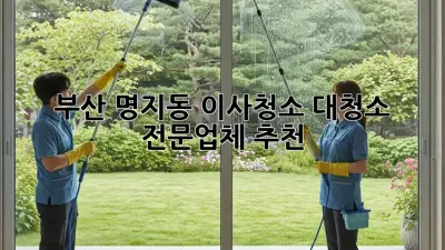 부산 명지동 이사청소? 대청소 전문업체 추천!